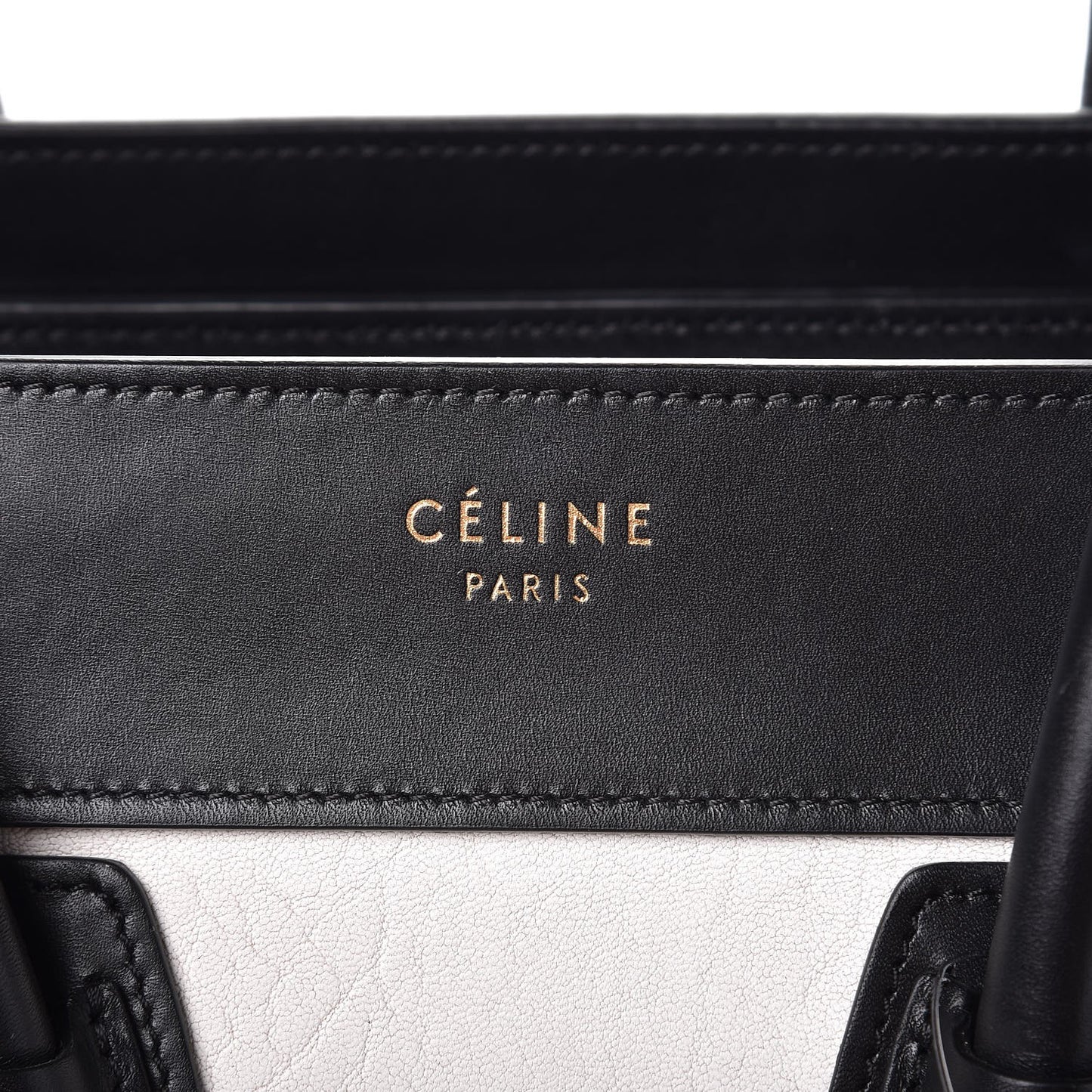 Calfskin Shrunken Lambskin Bicolor Micro Luggage Black White