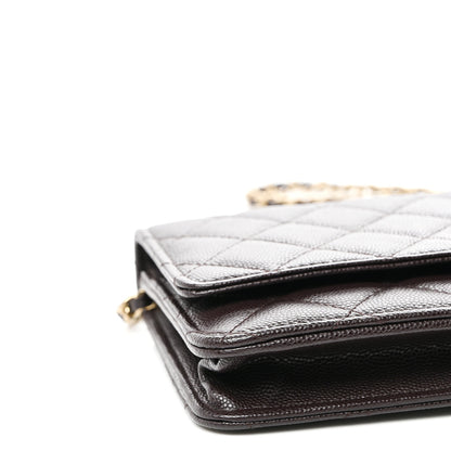 Chanel Caviar Quilted Wallet on Chain WOC Purple 10 of 12