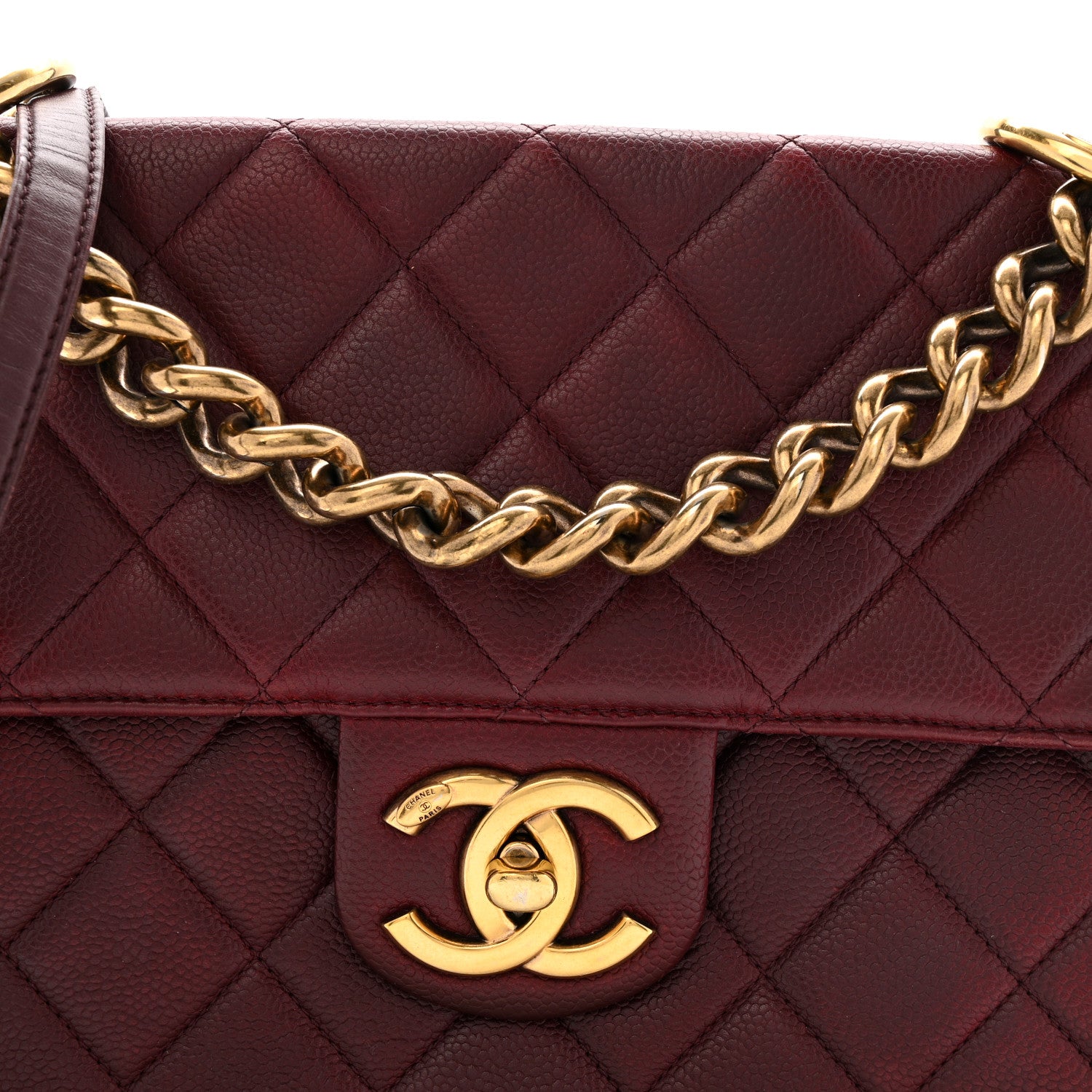 Chanel Caviar Quilted Large Retro Class Flap Burgundy 8 of 15