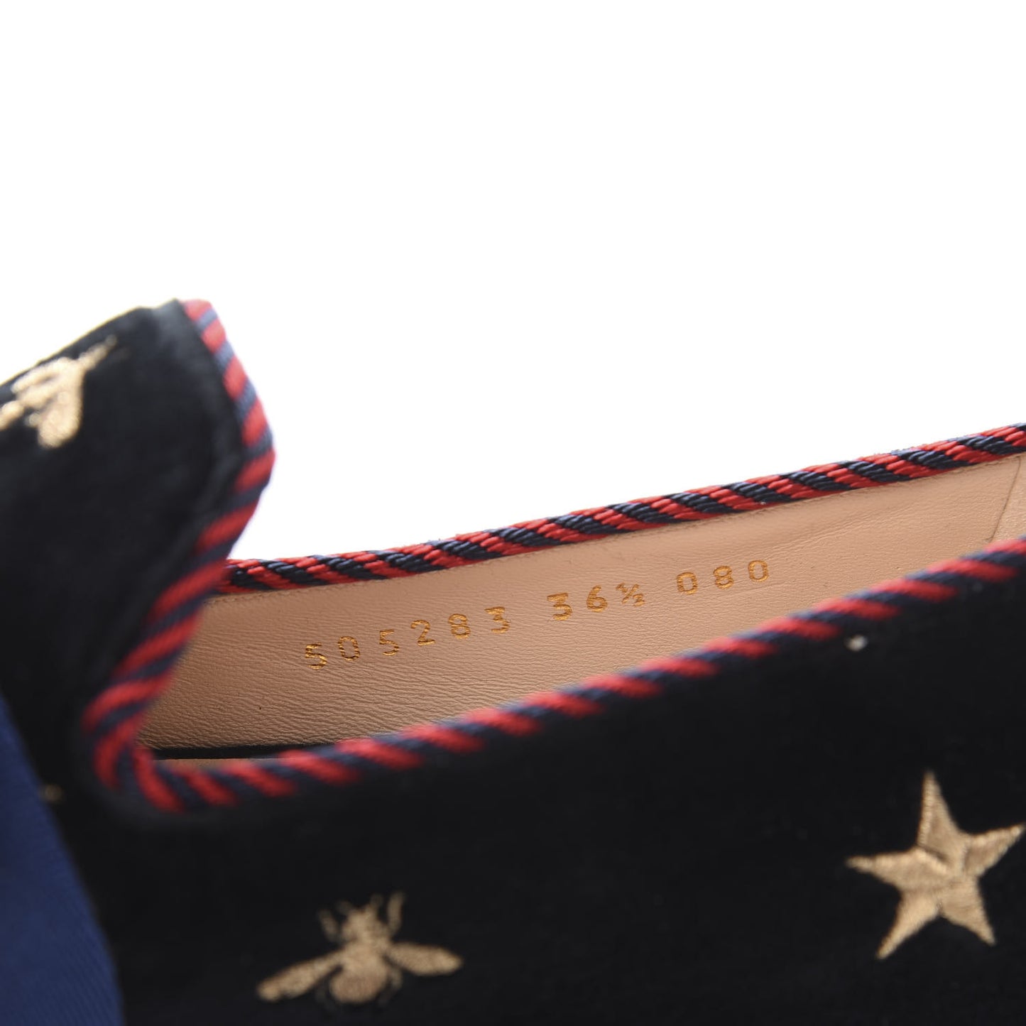 Velvet Bee Star Embroidered Sylvie Bow Loafers 36.5 Black