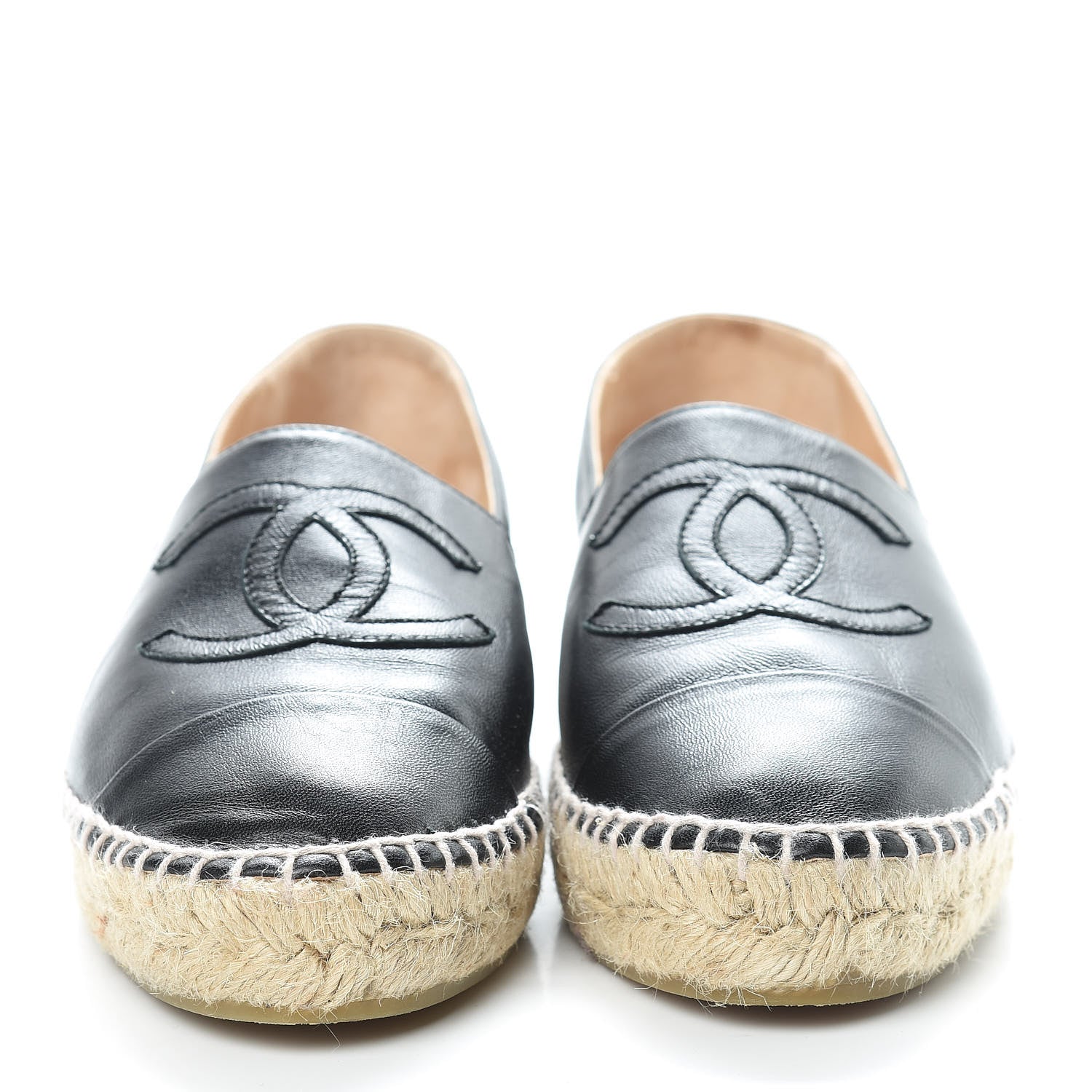 Chanel Lambskin CC Espadrilles 39 Black 2 of 12