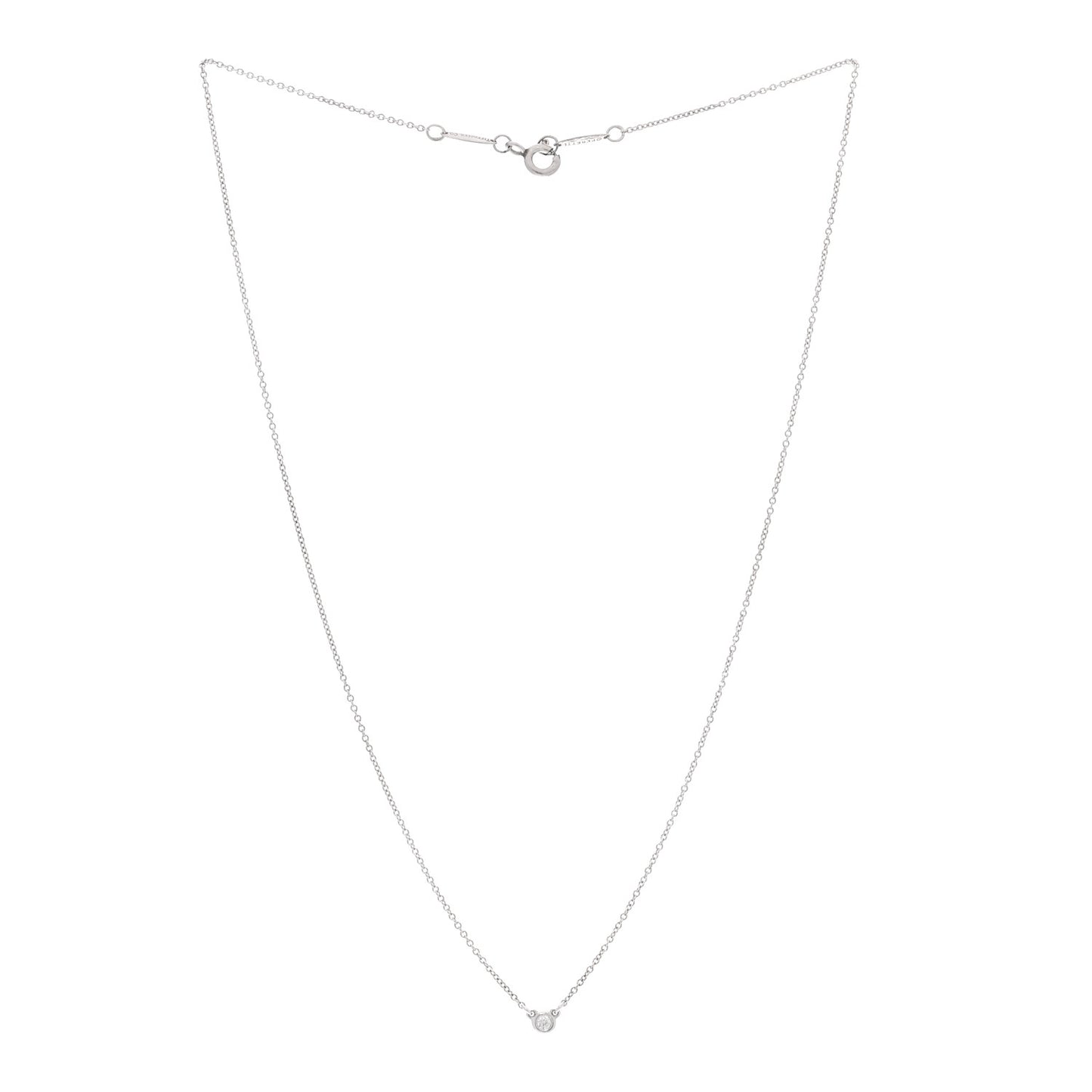 Sterling Silver Diamond .03ct Elsa Peretti Diamonds by the Yard Pendant Necklace