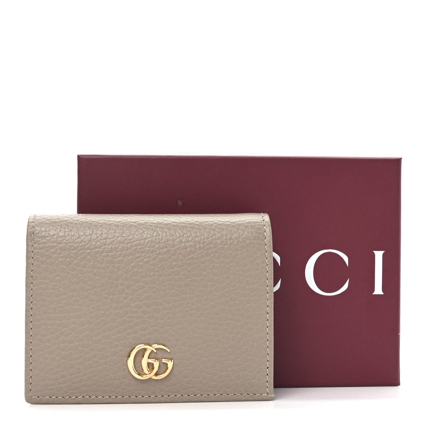 Dollar Calfskin GG Marmont Card Case Box Porcelain Rose