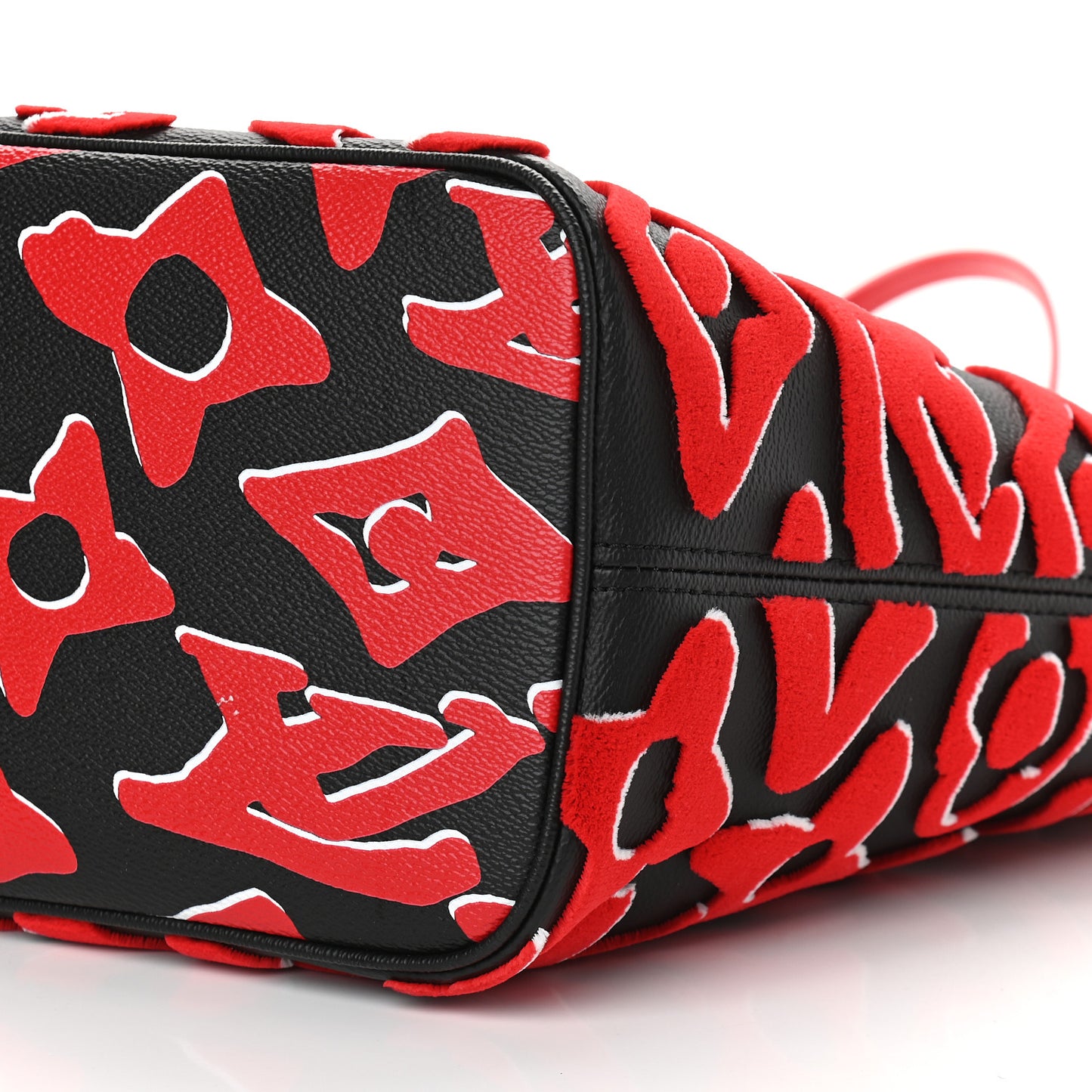X UF Tufted Monogram Neverfull MM Black Red