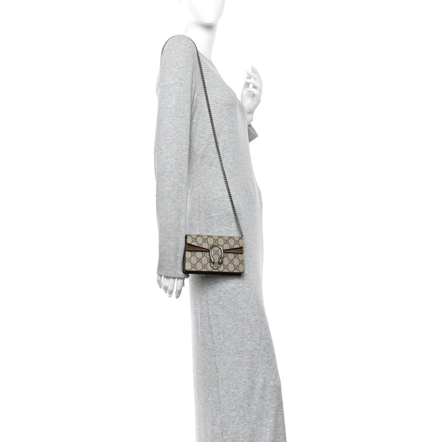 GG Supreme Monogram Super Mini Dionysus Shoulder Bag Taupe