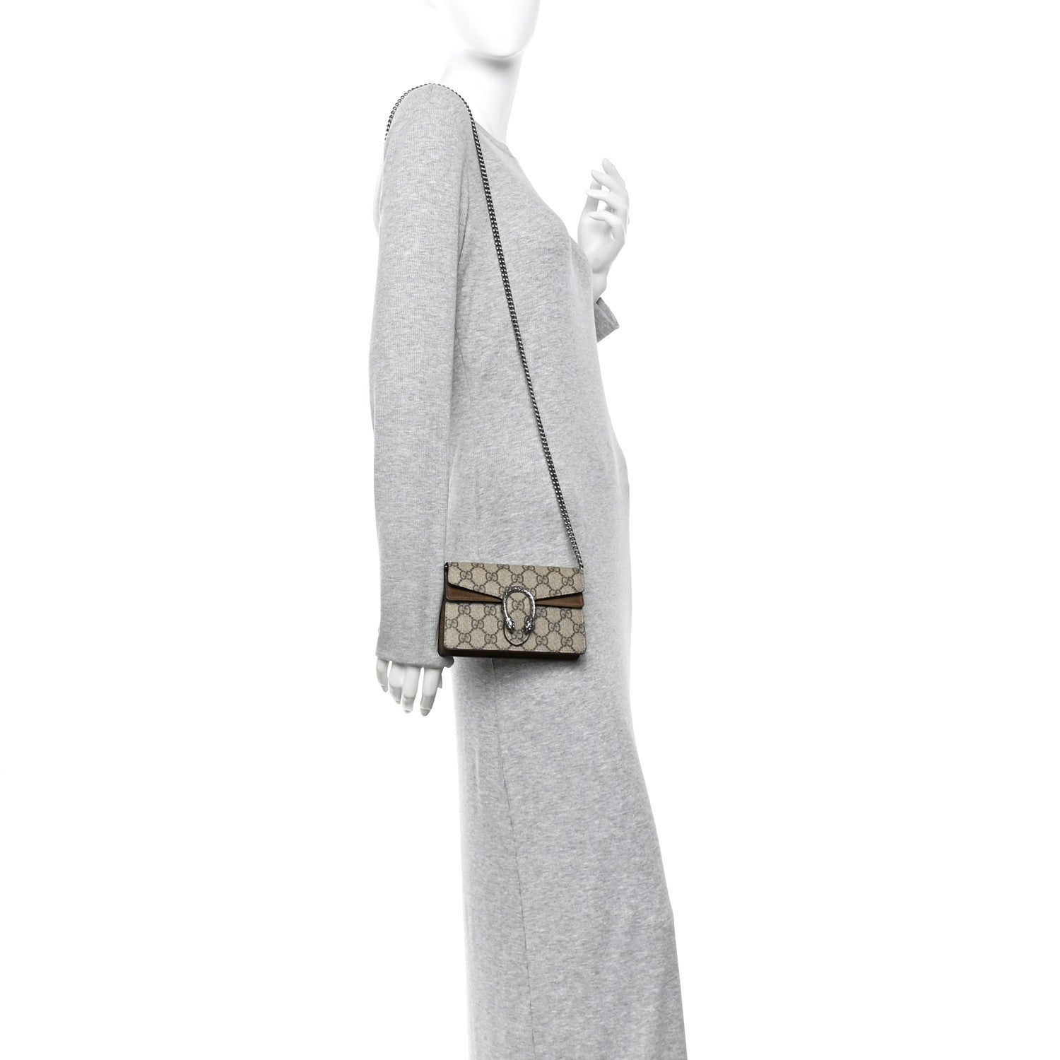 Gucci GG Supreme Monogram Super Mini Dionysus Shoulder Bag Taupe 2 of 12