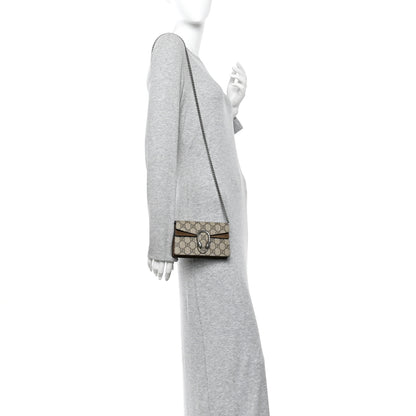 Gucci GG Supreme Monogram Super Mini Dionysus Shoulder Bag Taupe 2 of 12
