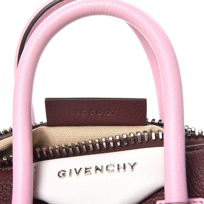 Givenchy Sugar Goatskin Mini Tri-Color Antigona Burgundy Pink White 7 of 8