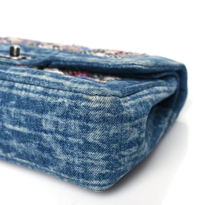 Chanel Denim Tweed Quilted Medium Double Flap Blue 9 of 9