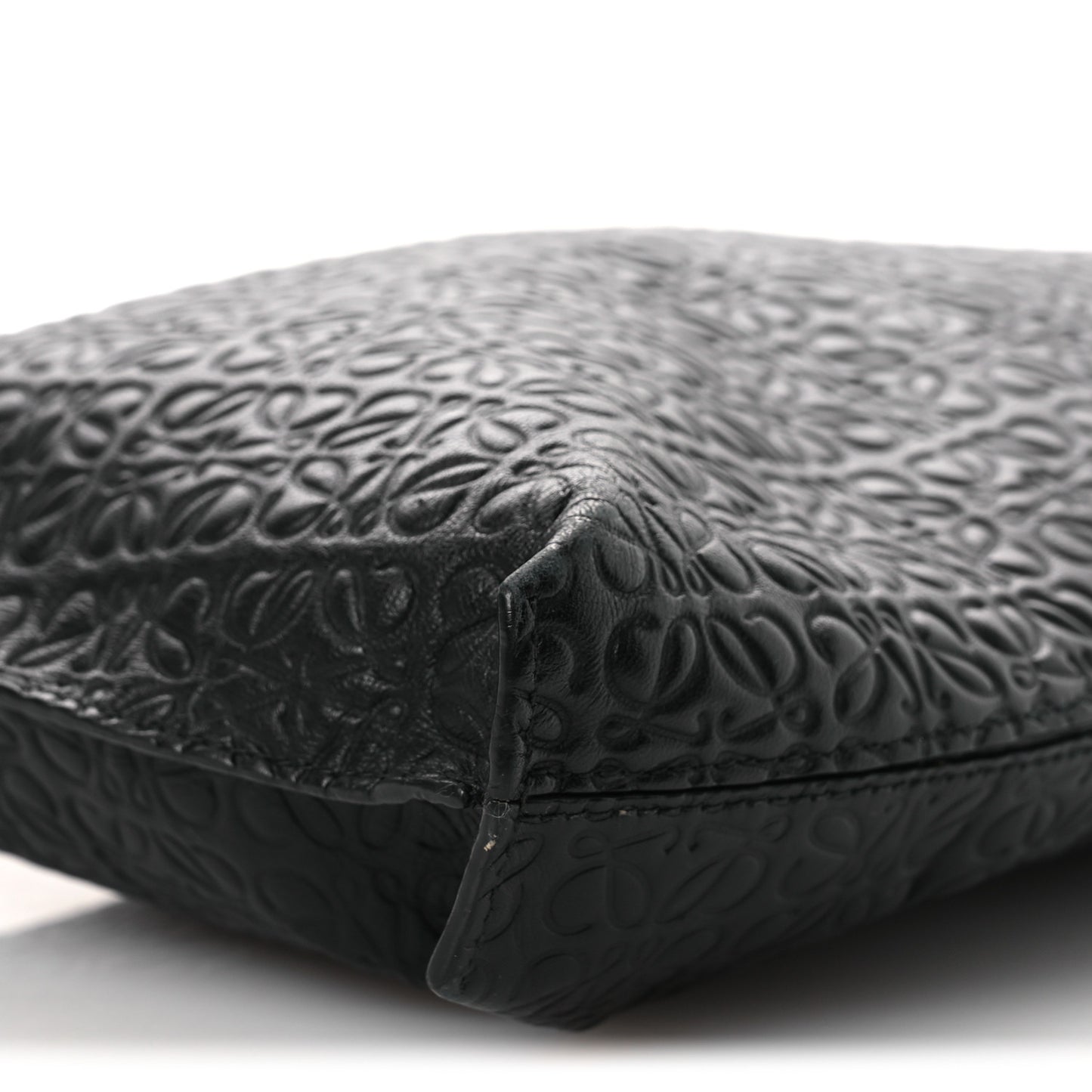 Calfskin Embossed Repeat T Pouch Black