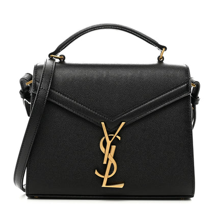 Saint Laurent Grain de Poudre Mini Classic Monogram Cassandra Top Handle Black 1 of 9