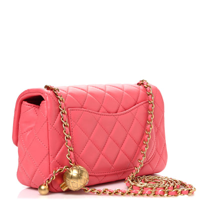 Chanel Lambskin Quilted Pearl Crush Mini Rectangular Flap Pink 3 of 10