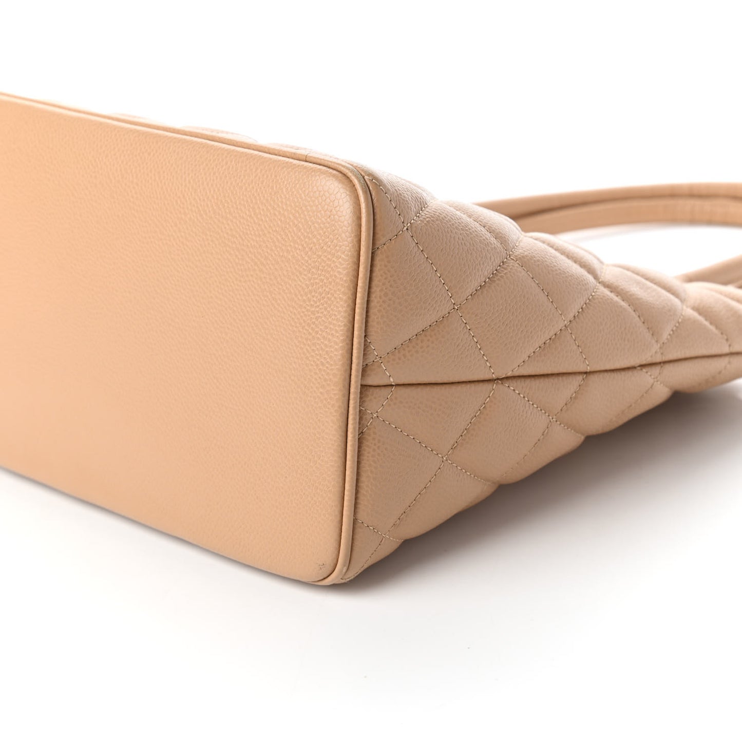 Caviar Quilted Medallion Tote Beige