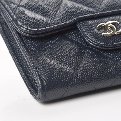 Chanel Caviar Quilted Flap Card Holder Wallet Navy 9 of 11