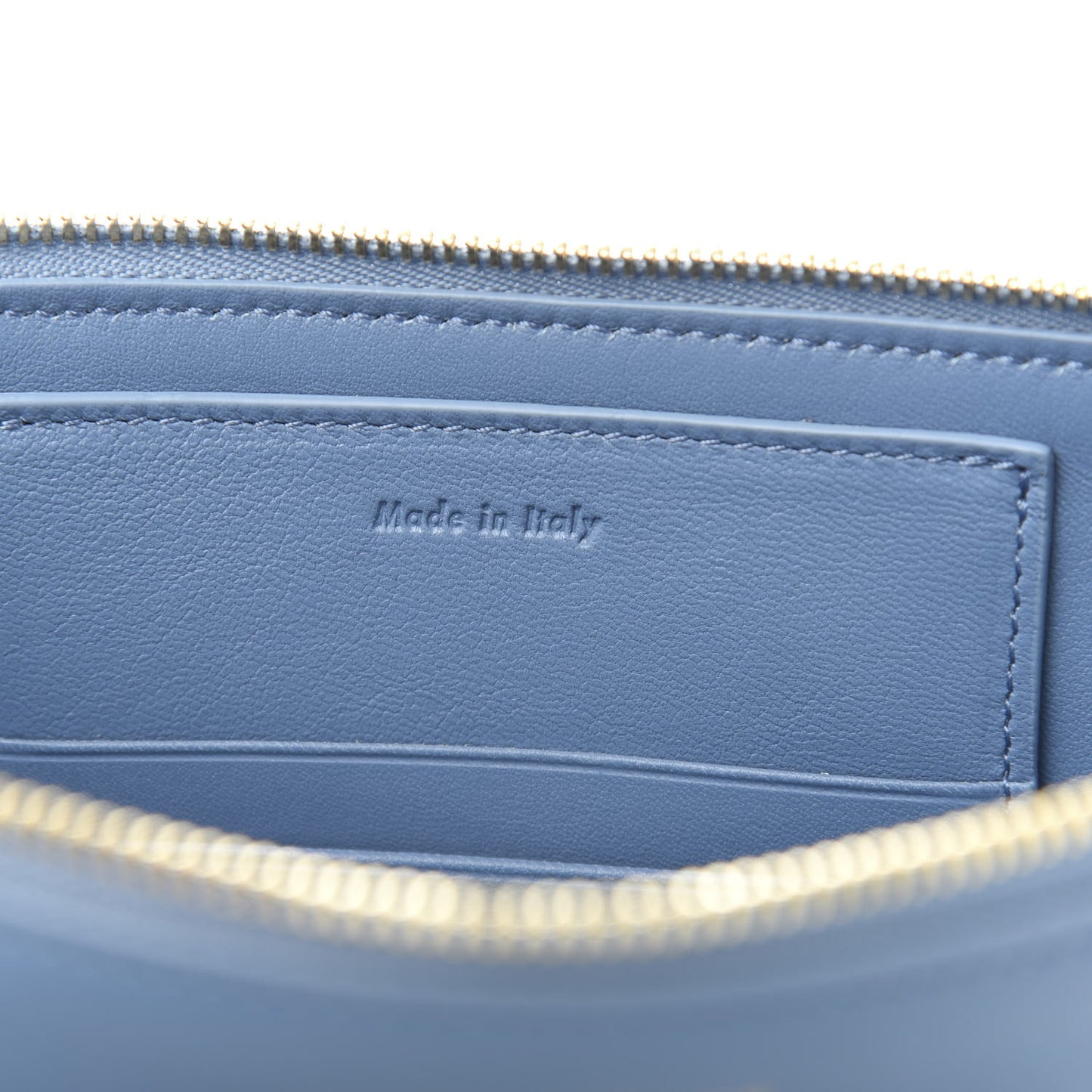 Lambskin Bi-Color Solo Clutch Pouch Deep Sea