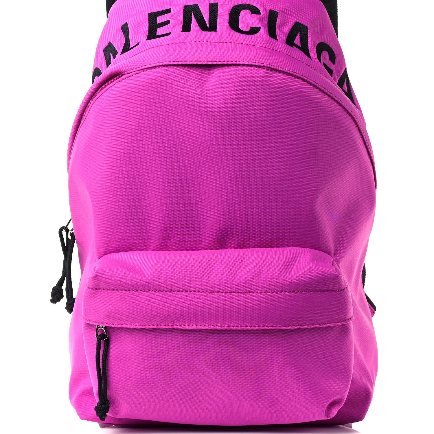 Balenciaga Sport Nylon Logo Embroidered S Wheel Backpack Fuchsia Black 9 of 11