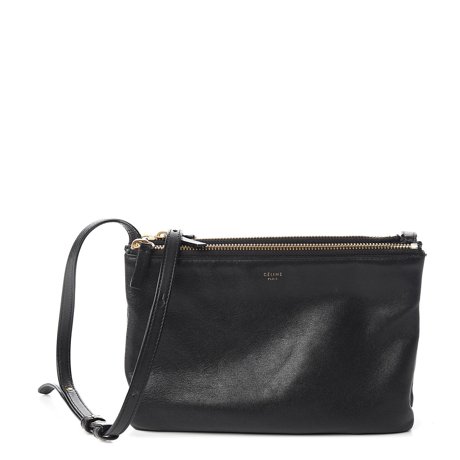 Celine Lambskin Small Trio Crossbody Bag Black 1 of 13