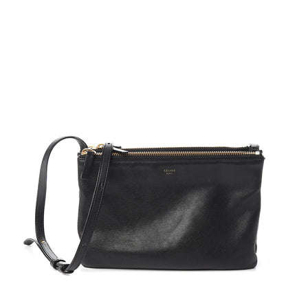 Celine Lambskin Small Trio Crossbody Bag Black 1 of 13