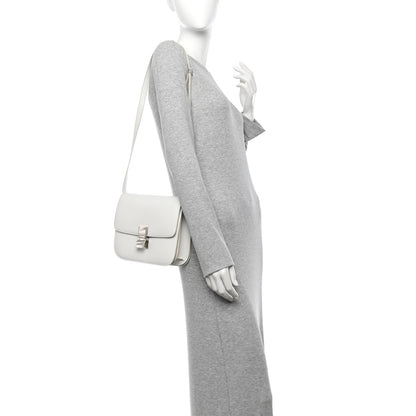 Celine Liege Calfskin Medium Classic Box Flap Bag White White 2 of 10