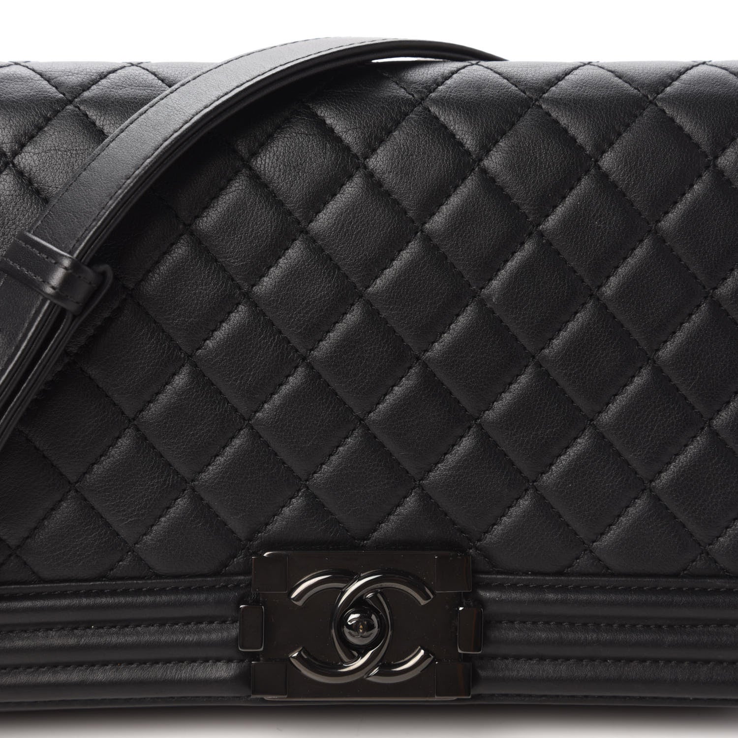 Chanel Calfskin Quilted Boy Clutch With Removable Chain So Black 10 of 11