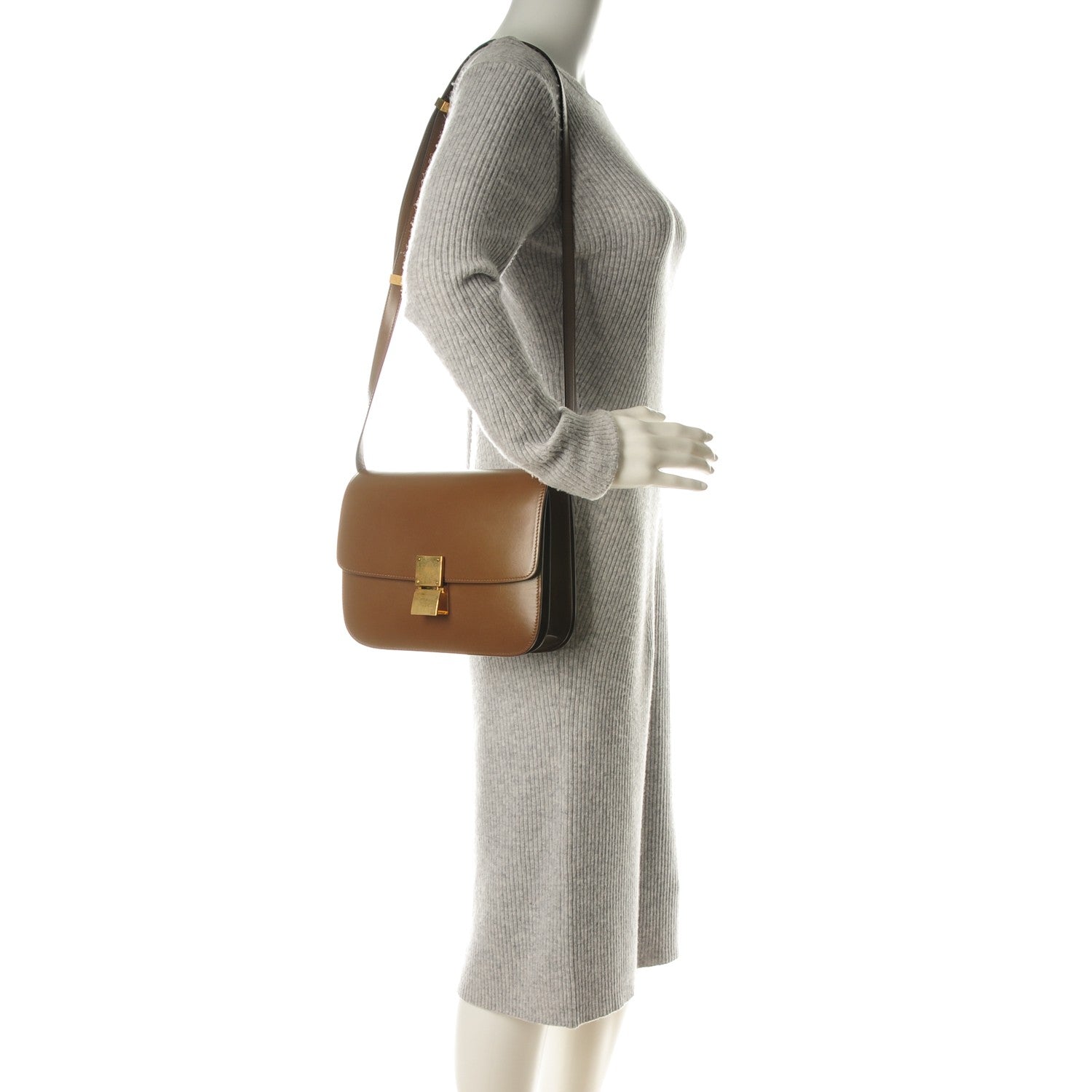 Celine Box Calfskin Medium Classic Box Flap Bag Camel 2 of 7