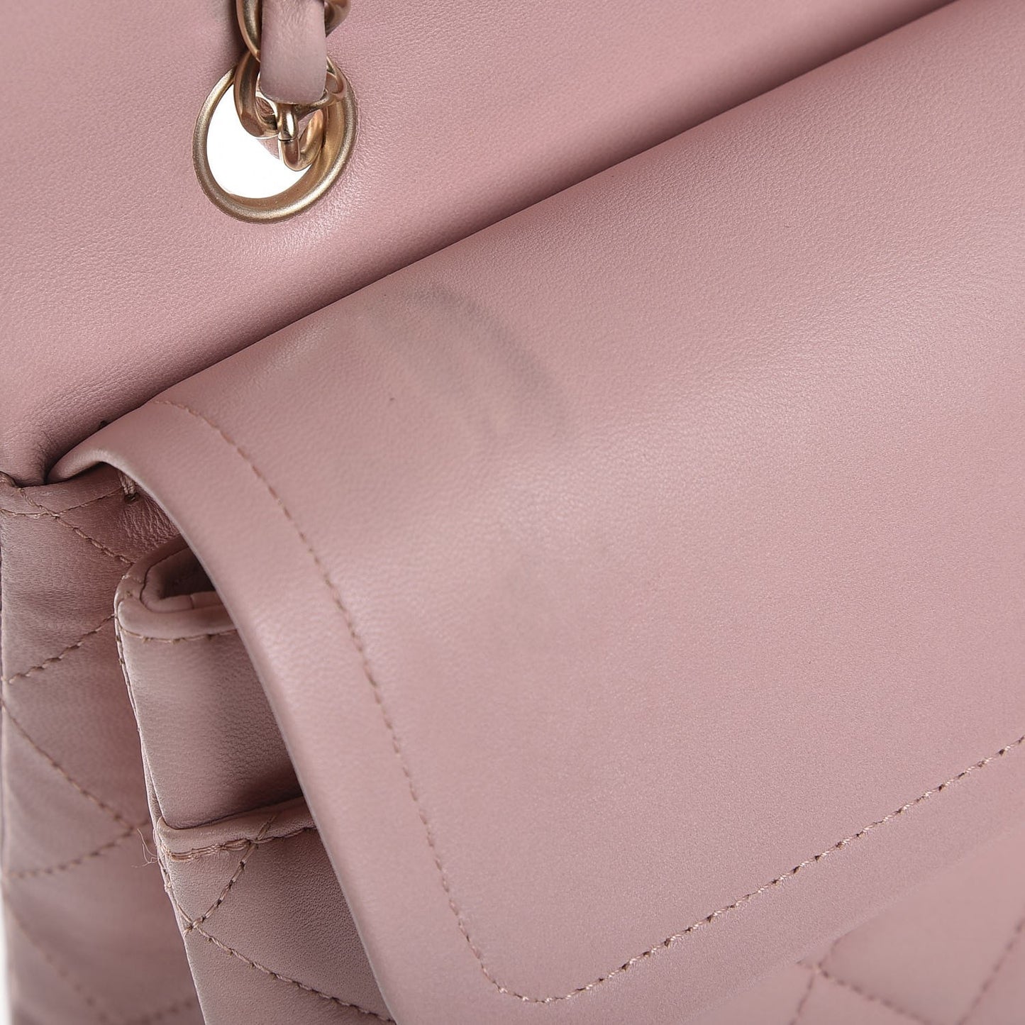 Lambskin Quilted Medium Double Flap Pink