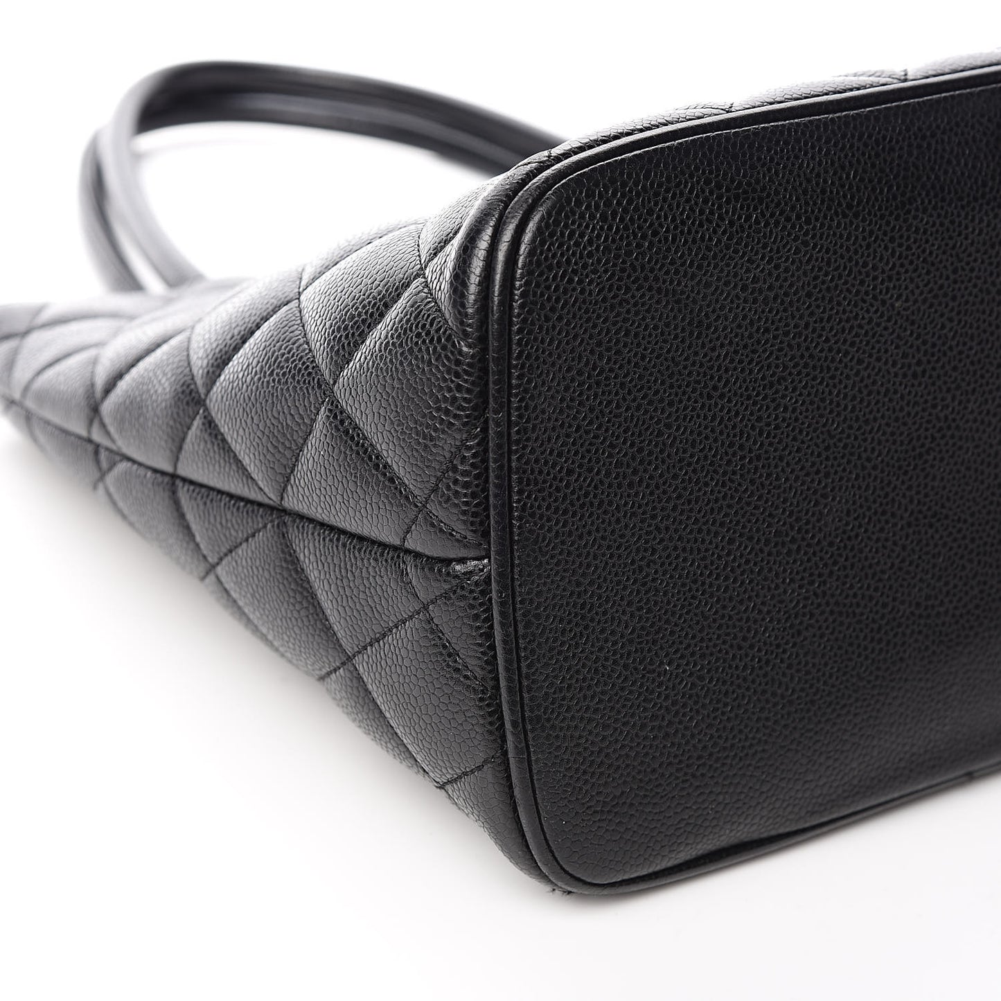 Caviar Quilted Medallion Tote Black