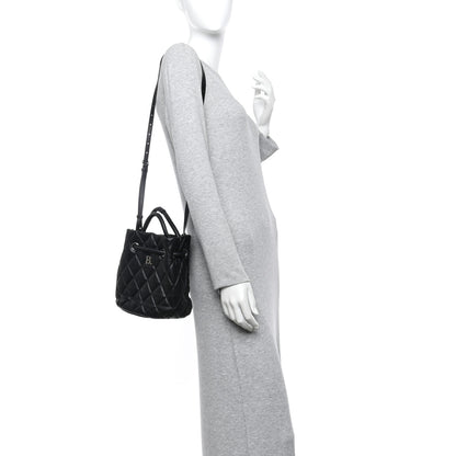 Balenciaga Nappa Calfskin Quilted Touch B Bucket Bag Black 2 of 9