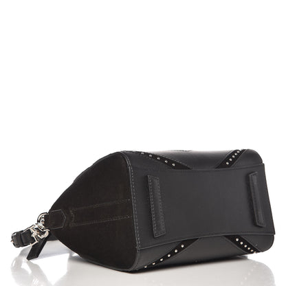 Givenchy Calfskin Suede Mini Studded Chevron Antigona Black 4 of 18