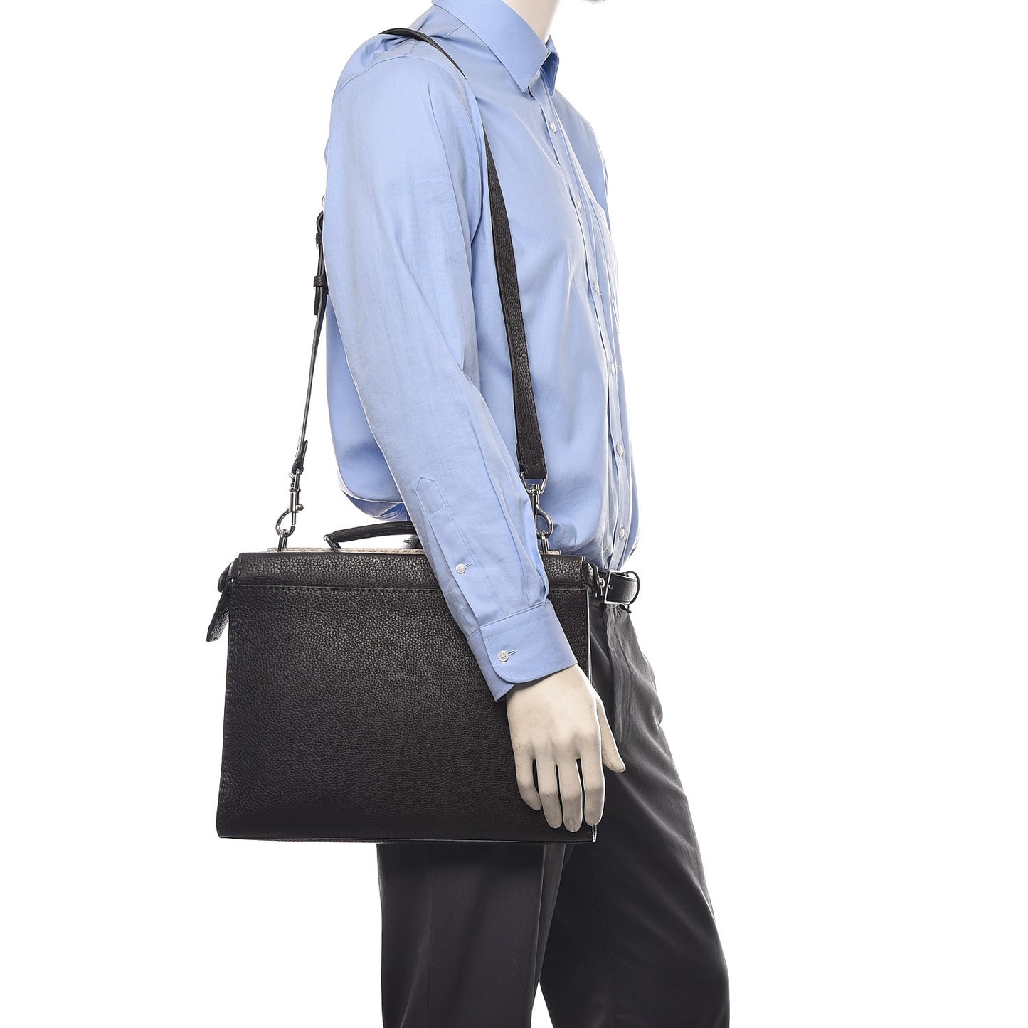 Calfskin Romano Selleria Large Peekaboo Iconic Fit Satchel Brown Milk Multicolor