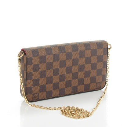 Louis Vuitton Damier Ebene Pochette Felicie Chain Wallet 3 of 10