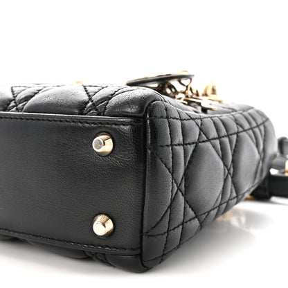 Christian Dior Lambskin Cannage Mini Lady Dior Black 10 of 10