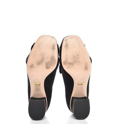 Gucci Kid Scamosciato GG Marmont Fringe 50mm Loafer Pumps 37 Black 7 of 10