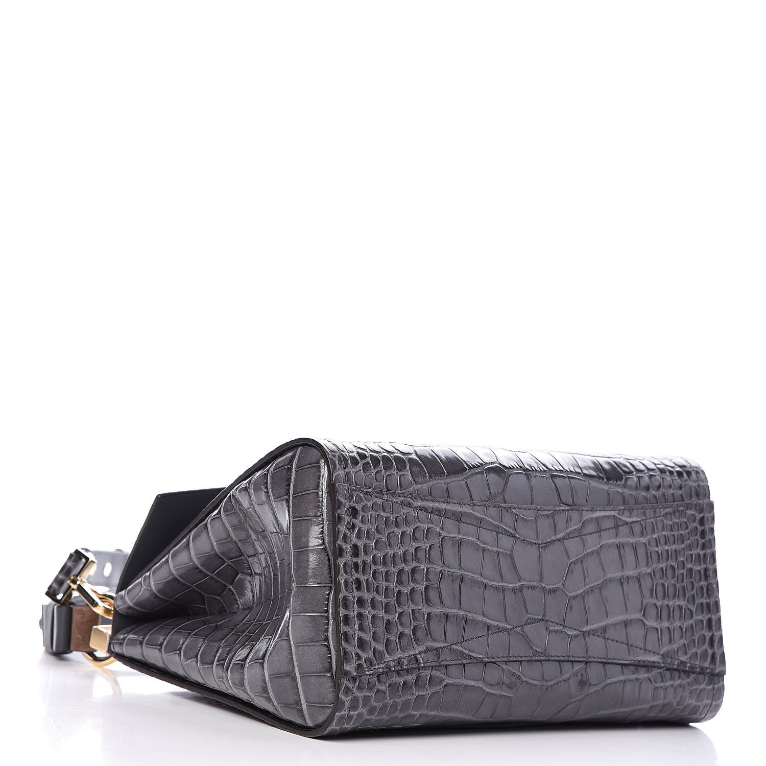 Givenchy Calfskin Crocodile Embossed Small Mystic Shoulder Bag Storm Grey 4 of 9
