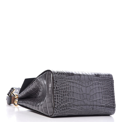 Givenchy Calfskin Crocodile Embossed Small Mystic Shoulder Bag Storm Grey 4 of 9
