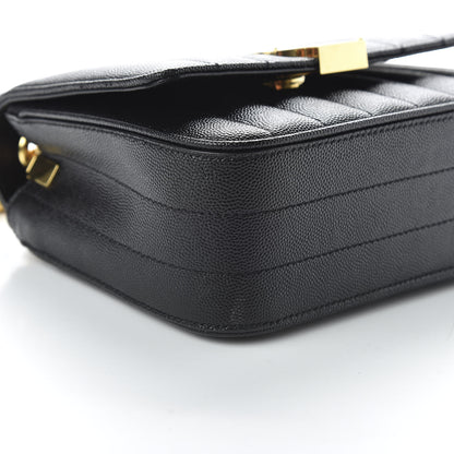 Saint Laurent Grain De Poudre Matelasse Monogram Small Vicky Chain Bag Black 6 of 10