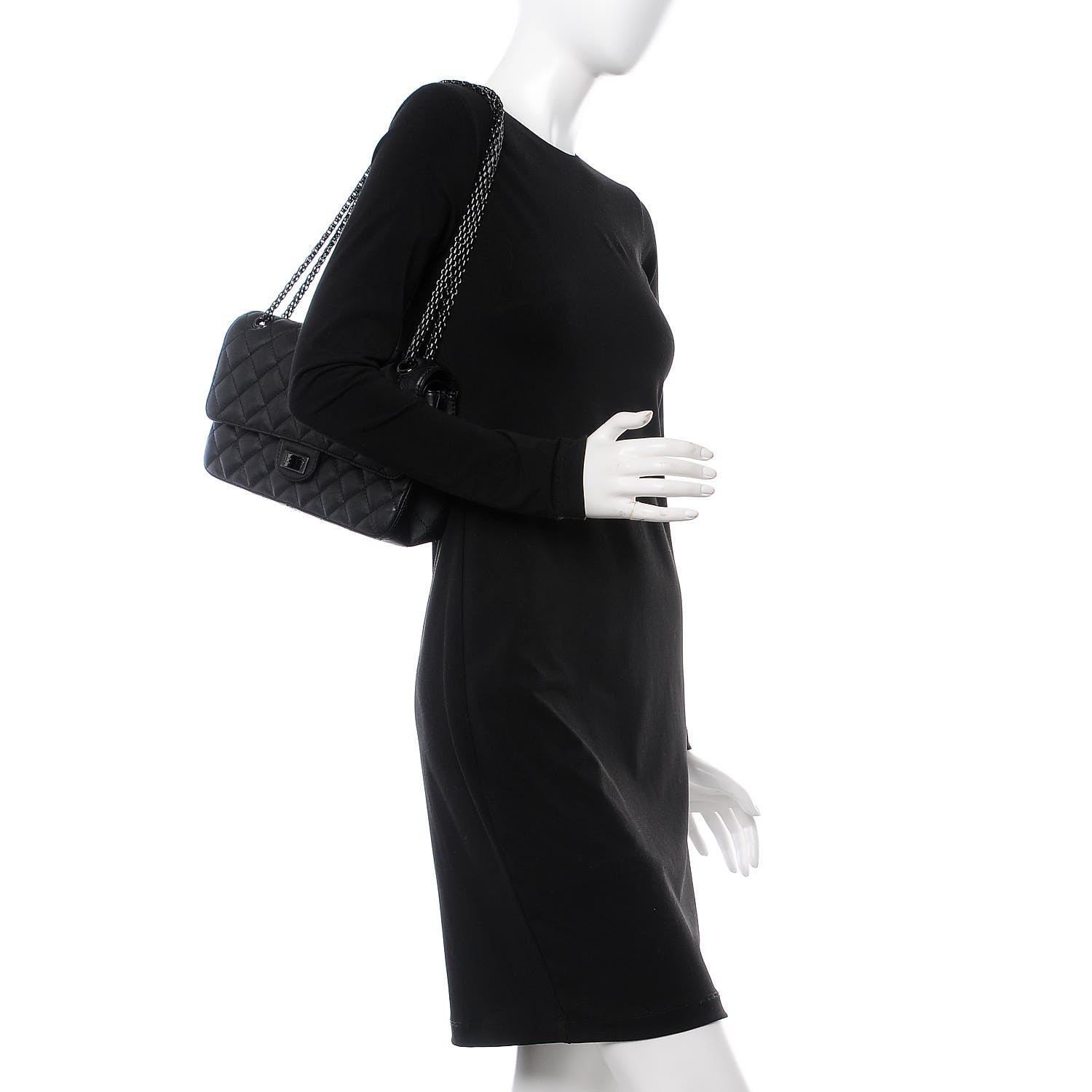 Chanel Crumpled Calfskin Quilted 2.55 Reissue 226 Flap So Black 2 of 9