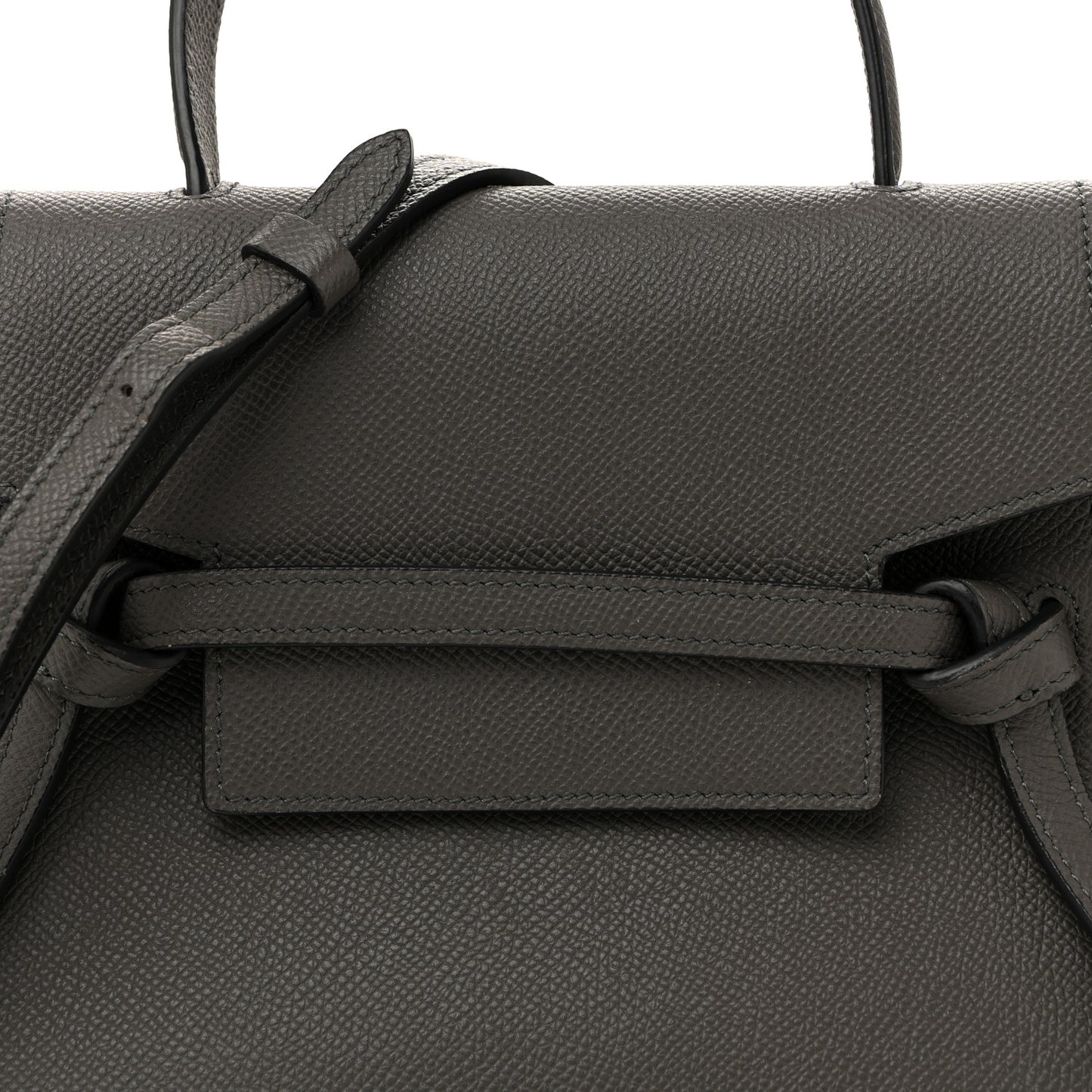 Grained Calfskin Nano Belt Bag Grey