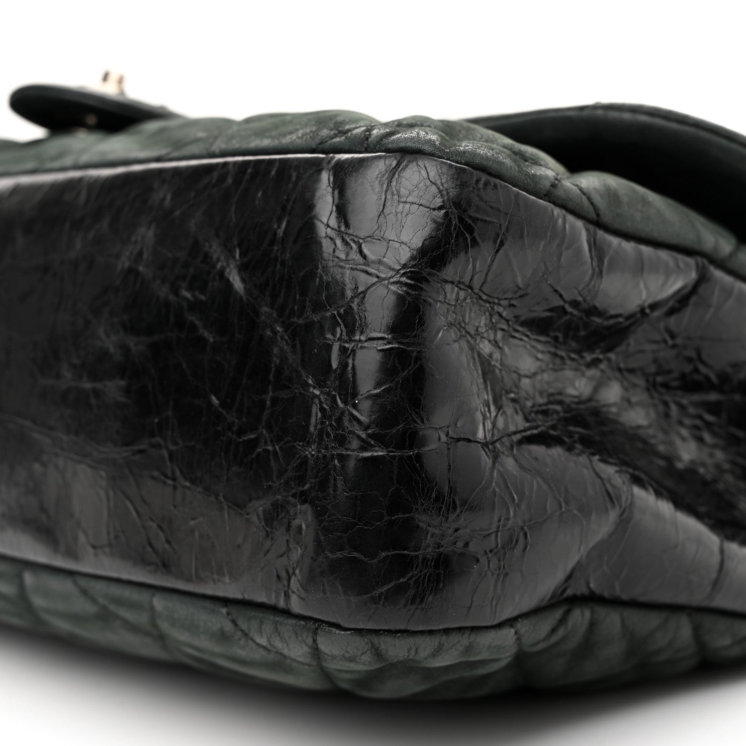 Chanel Iridescent Calfskin In The Mix Jumbo Flap Green Black 10 of 12