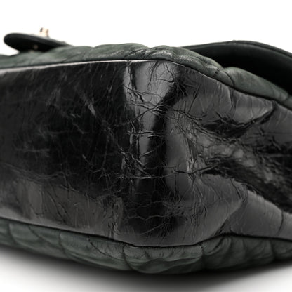 Chanel Iridescent Calfskin In The Mix Jumbo Flap Green Black 10 of 12