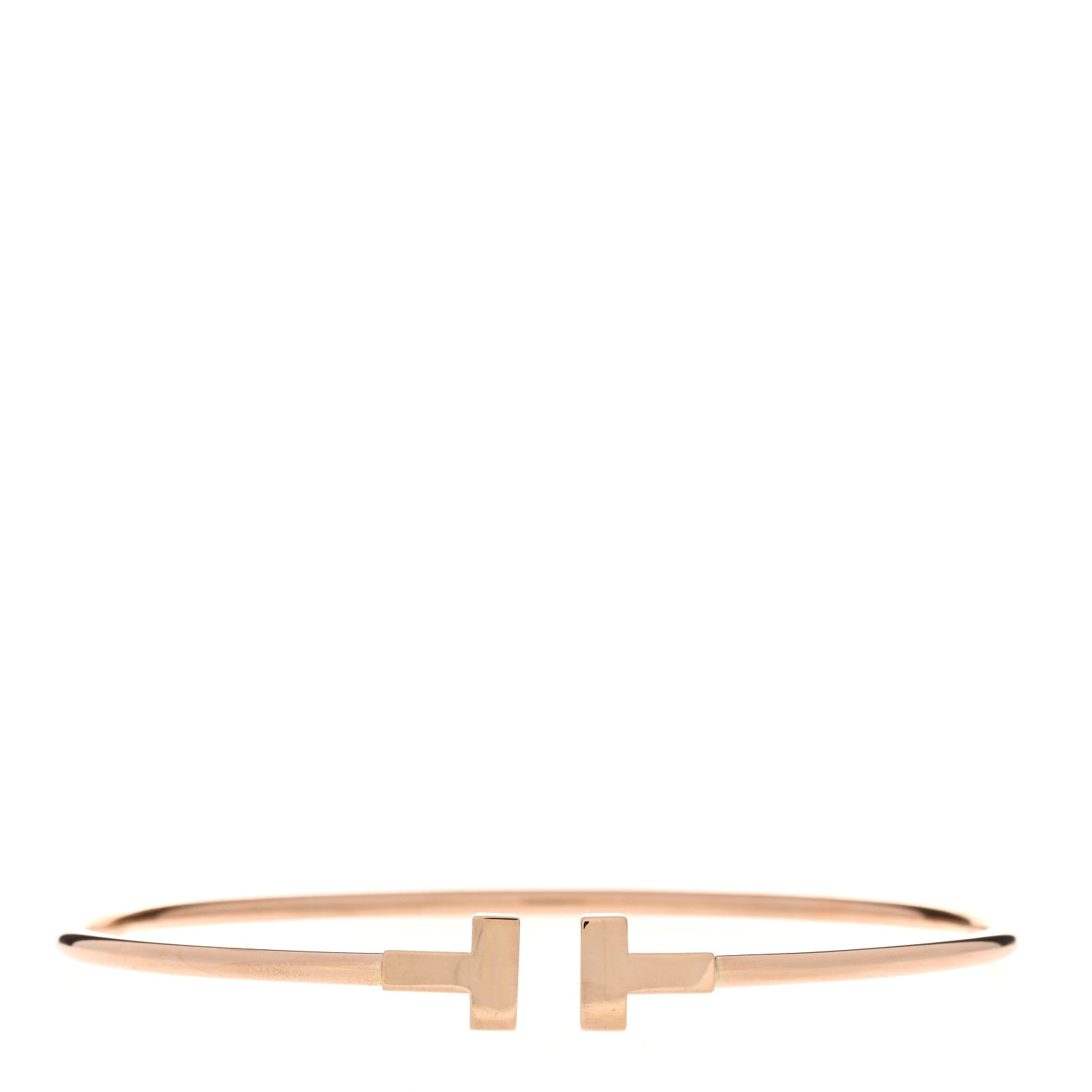 Tiffany 18K Rose Gold Narrow T Wire Bracelet 1 of 4