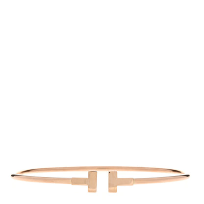 Tiffany 18K Rose Gold Narrow T Wire Bracelet 1 of 4