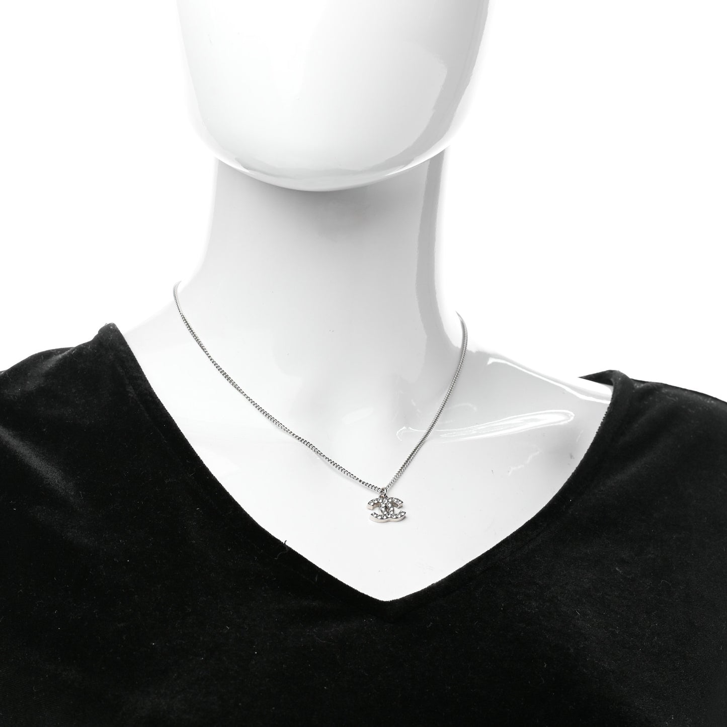 Crystal Timeless CC Necklace Silver
