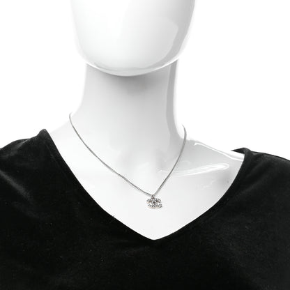 Chanel Crystal Timeless CC Necklace Silver 2 of 5