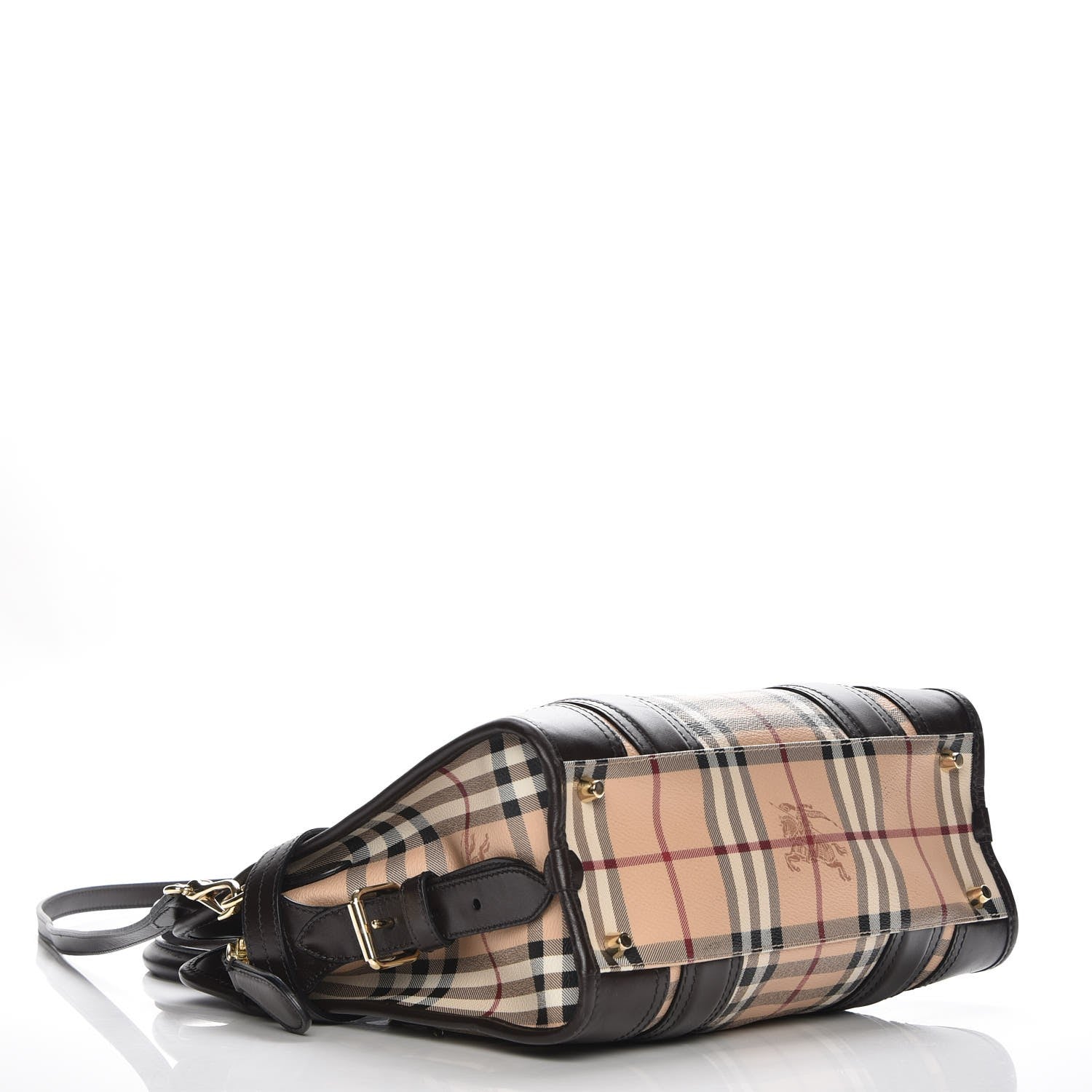 Burberry Haymarket Check Minford Portrait Tote Chocolate 5 of 11