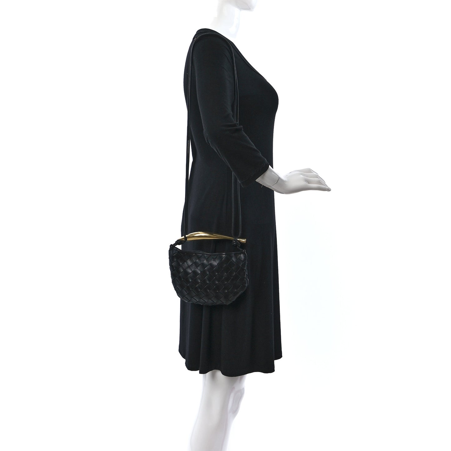 Nappa Intrecciato Mini Sardine Bag Black