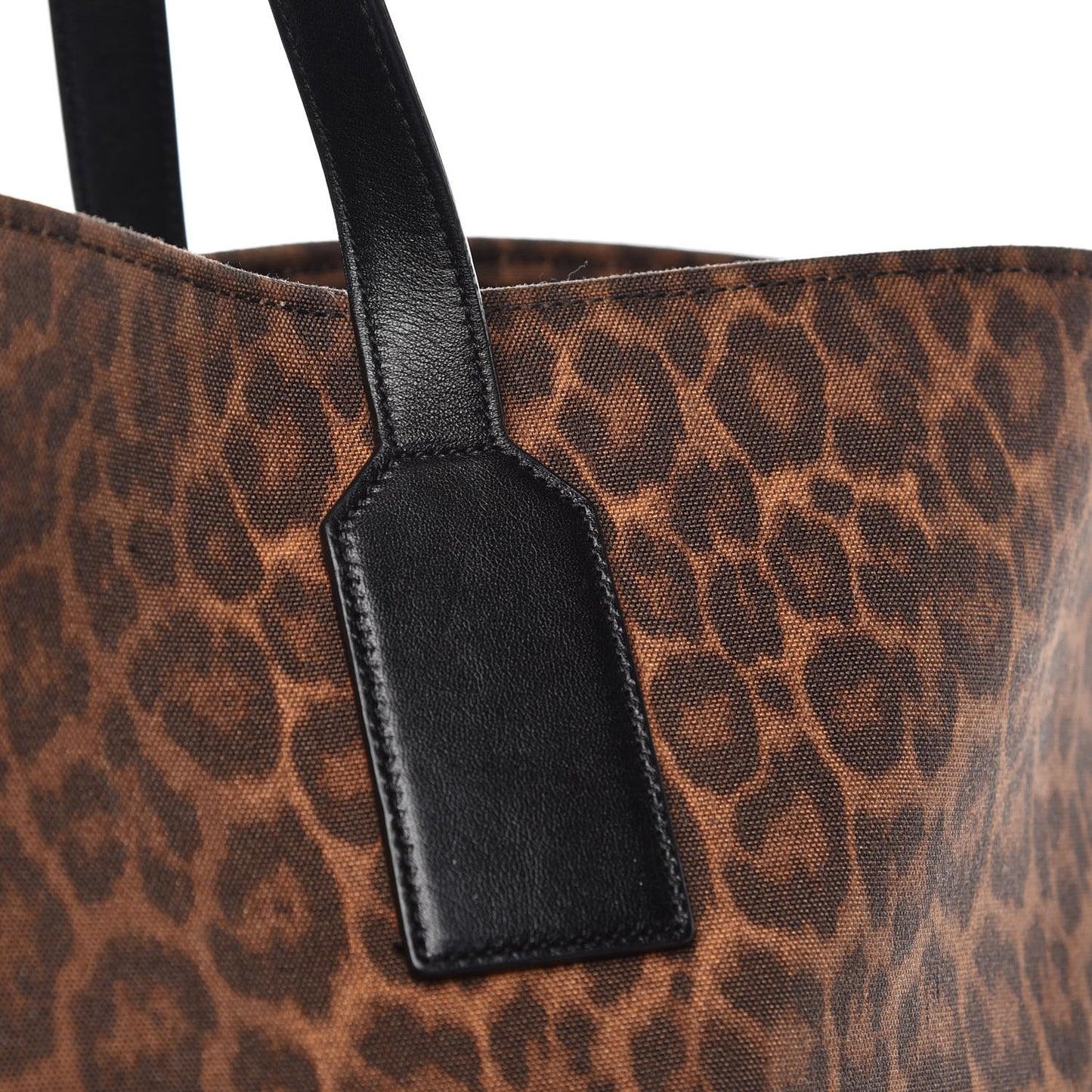 Canvas Leopard Beach Shopping East West Tote Black