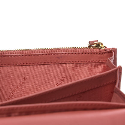 Burberry Calfskin Horseferry Check Porter Continental Wallet Coral Pink 14 of 14