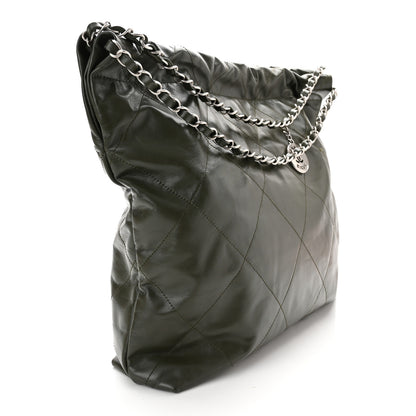 Chanel Shiny Calfskin Quilted Chanel 22 Khaki 4 of 11