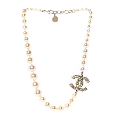 Chanel Pearl CC 100th Anniversary Necklace Light Gold 3 of 6